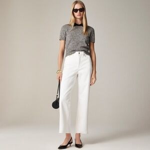J. CREW ’96 Slim Wide Jeans Retro Raw Hems Solid White Preppy Frayed Size 24